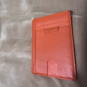 Leather Bozeman Orange Wallet Card Holder